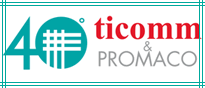 Logo di Ticomm & Promaco 40 anni